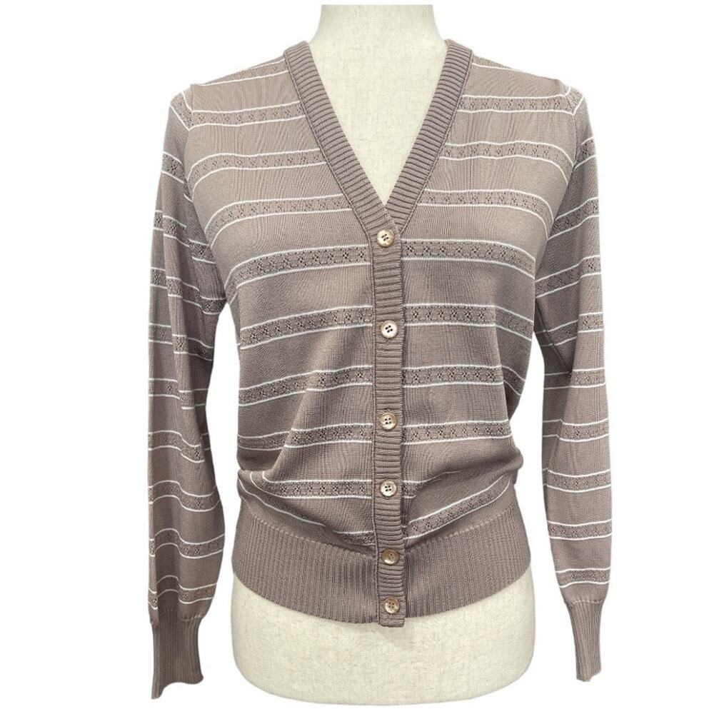 Givenchy Sport V-Neck Button Up Striped Cardigan